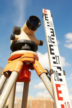 Surveyor equipment outdoors clipart