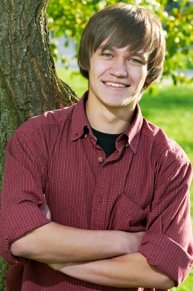 stock image Portrait of smiling young boy