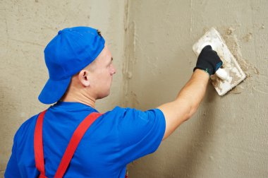 Plasterer at work clipart