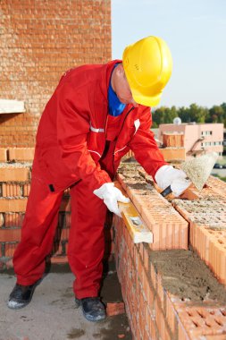 Construction mason worker bricklayer clipart