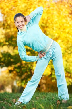 Sporting exercise. Jogging woman clipart