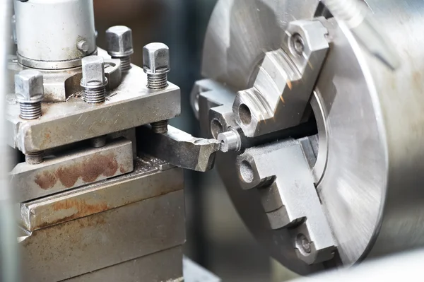 Metal blank machining process — Stock Photo, Image