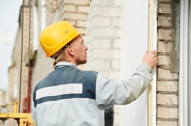 Builder facade plasterer worker clipart
