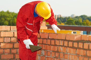 Construction mason worker bricklayer clipart