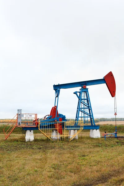 Petrol sahası üzerinde bir pompa krikolar — Stok fotoğraf
