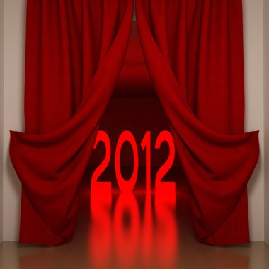Red curtains and 2012 clipart