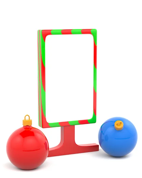 Blank Chrismas billboard with baubles — Stock Photo, Image