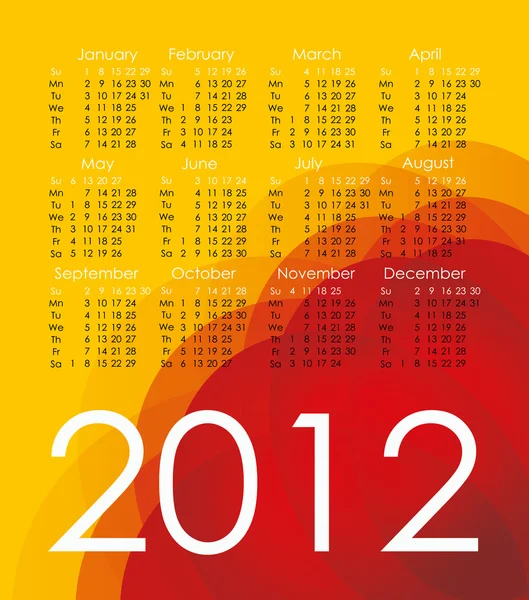 2012 年カレンダー。ベクトル — ストックベクタ