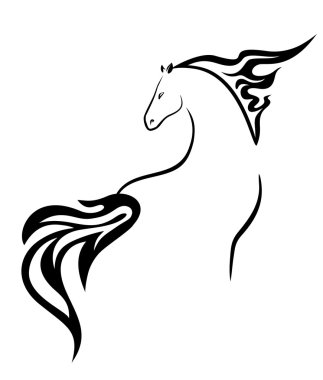 Silhouette of a beautiful horse clipart