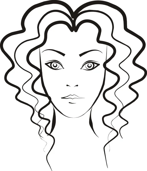 Kıvırcık saçlı genç bir kadının yüzü — Stok fotoğraf