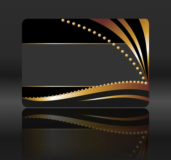 Cartão de presente preto com ondas douradas — Fotografia de Stock