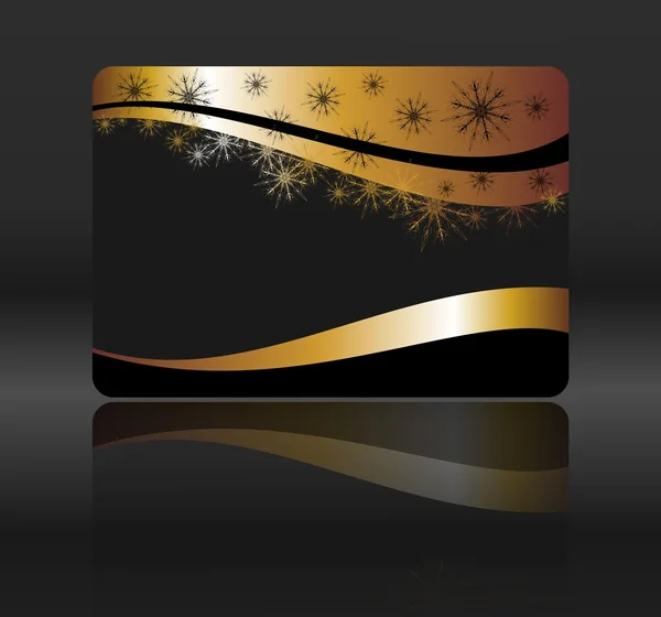 Golden kort med snöflingor — Stockfoto