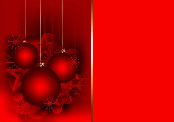 Weihnachtsgeschenkkarte mit roten Kugeln — Stockfoto