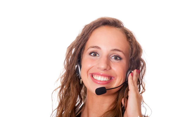 Business Woman with Headset — Stock Photo, Image