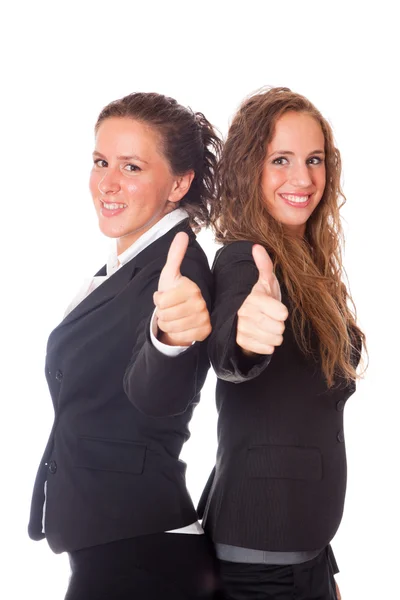 Dwie kobiety biznesu z kciukami w górze — Zdjęcie stockowe