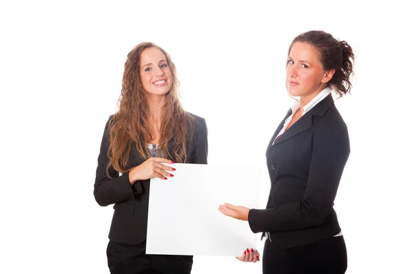 Business Women Holding Blank Board — Stock Photo, Image