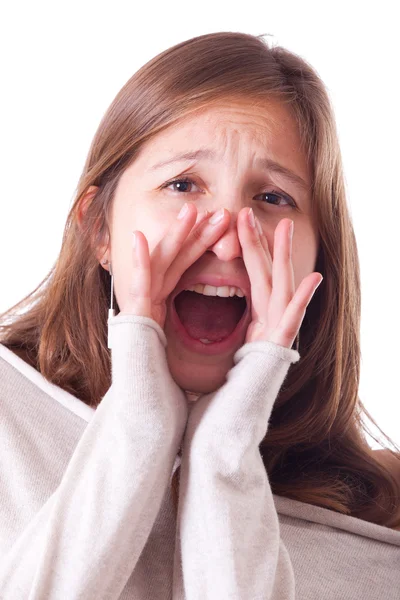 Genç kadın bağırmak — Stok fotoğraf