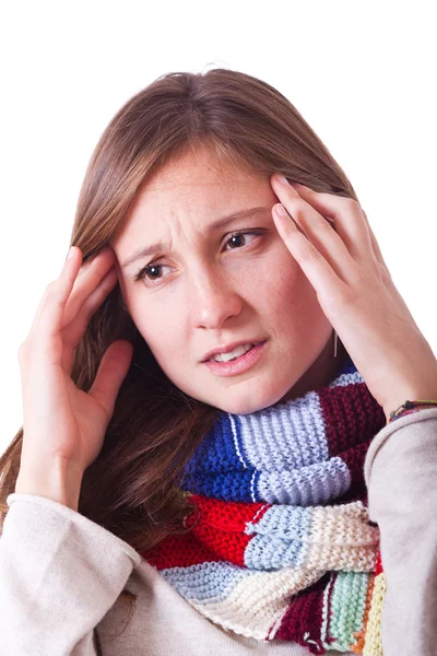 頭痛のある病気の女性 — ストック写真