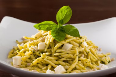 Trofie with Pesto, Italian Dish clipart