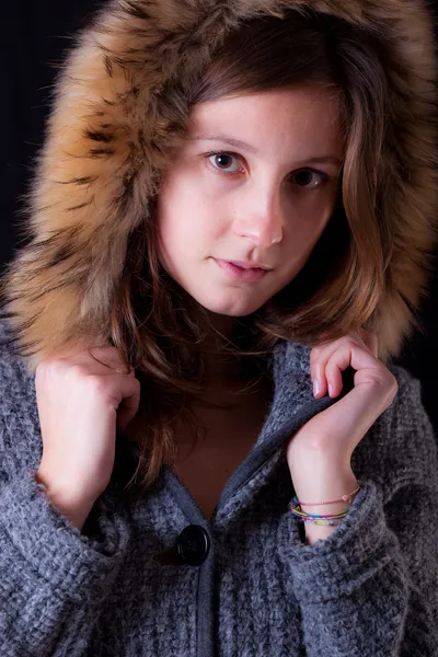 Güzel kış kadını — Stok fotoğraf