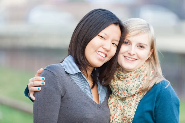 Chinese and Russian Women Portrait — Stock Photo, Image
