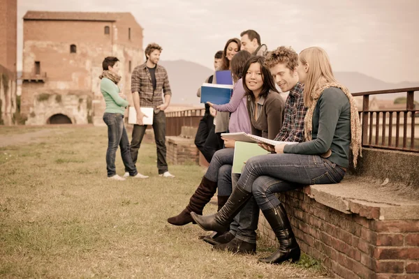 Студенты мультикультурных колледжей — стоковое фото
