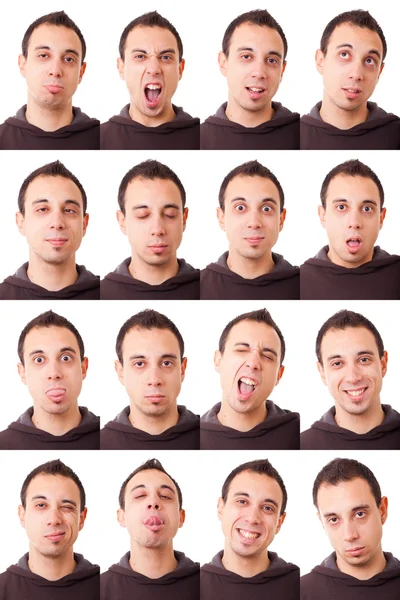 Portrét muže, kolekce výrazů — Stock fotografie