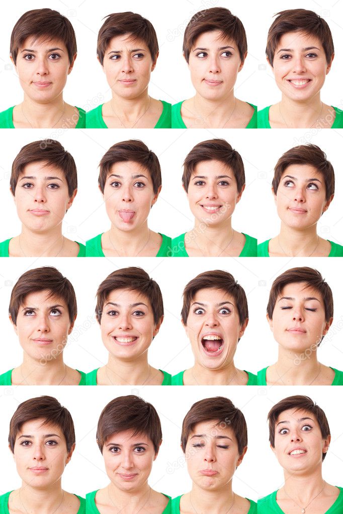 Woman Portrait, Collection of Expressions