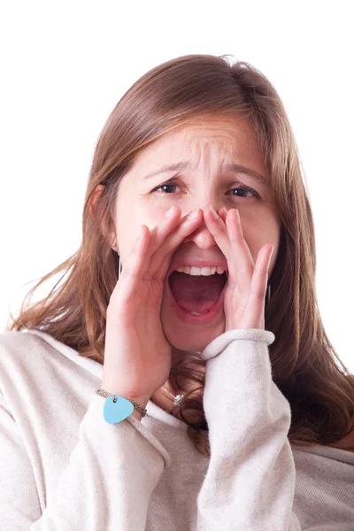 Mujer joven gritando — Foto de Stock