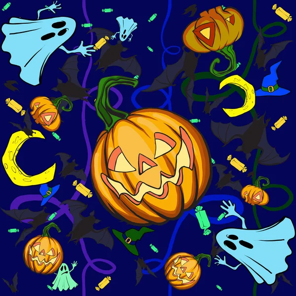 Halloween sfondo zucca — Vettoriale Stock