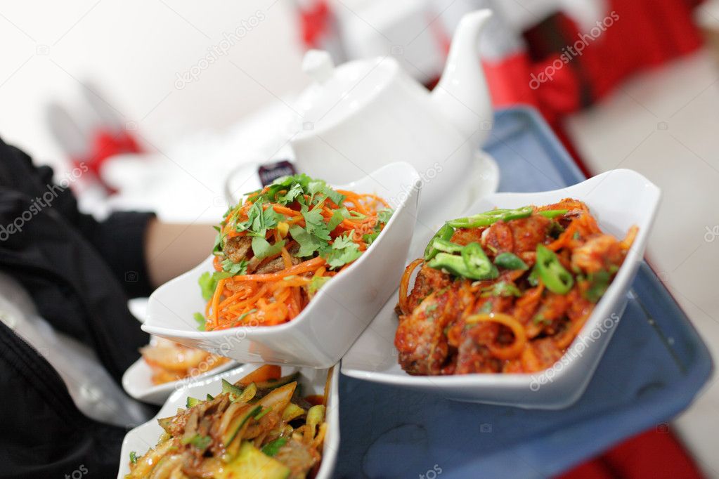 Korean dishes on tray