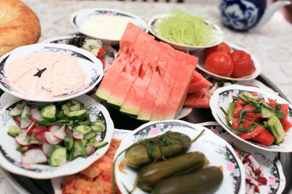 Appetizer in uzbek restaurant — Stock Photo, Image