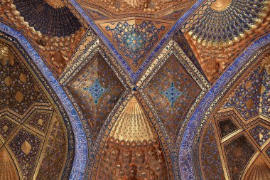 Golden interior of Aksaray mausoleum clipart