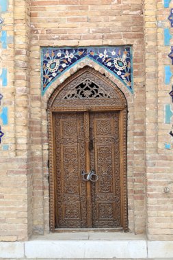 Wooden door of Guri Amir clipart