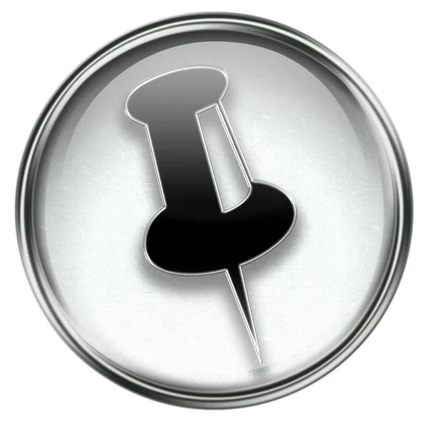 Připínáček ikona šedá — Stock fotografie