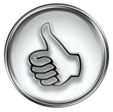 Thumb up icon grey clipart