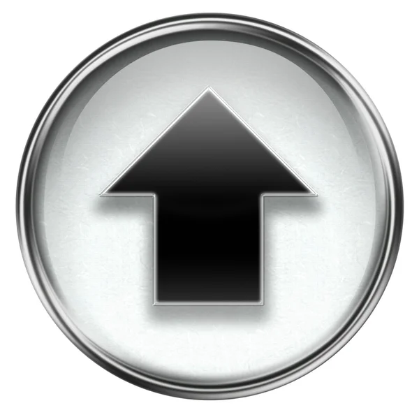 Upload-Symbol grau, isoliert auf weißem Hintergrund. — Stockfoto