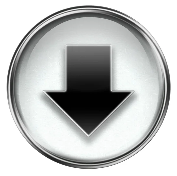 Download pictogram grijs, geïsoleerd op witte achtergrond. — Stockfoto