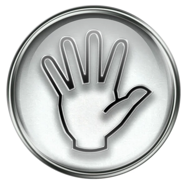 Icono de mano gris — Foto de Stock