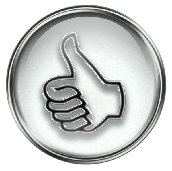 Kciuk w górę ikonę szary — Zdjęcie stockowe