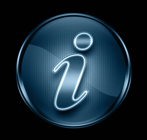 Informationssymbol dunkelblau, isoliert auf schwarzem Hintergrund — Stockfoto
