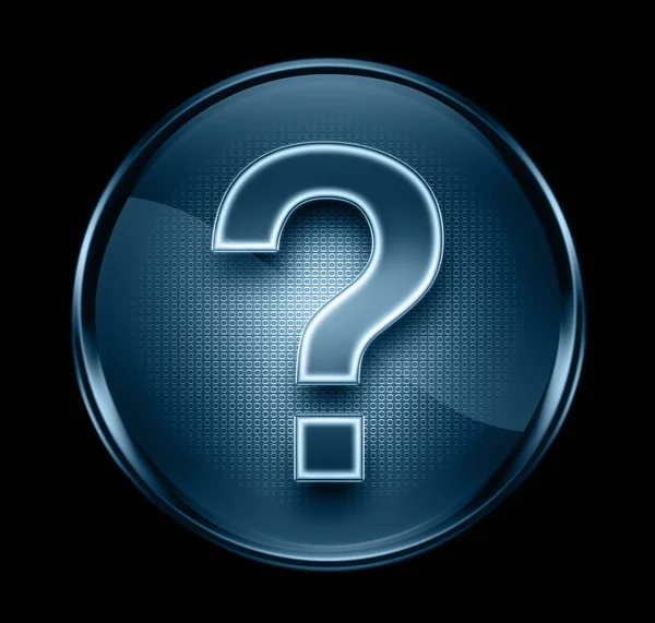 Question symbol icon dark blue, isolated on black background — Stock Photo, Image