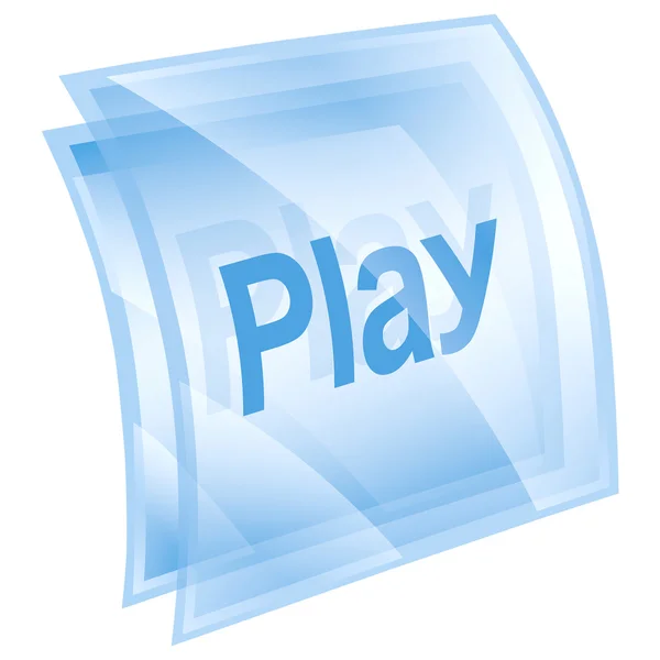 Play-Symbol blaues Quadrat, isoliert auf weißem Hintergrund — Stockfoto