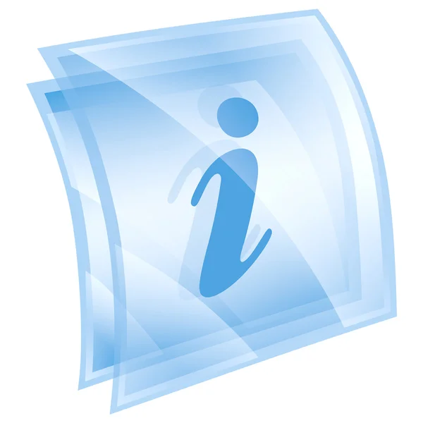 Icône d'information carré bleu, isolé sur fond blanc — Photo