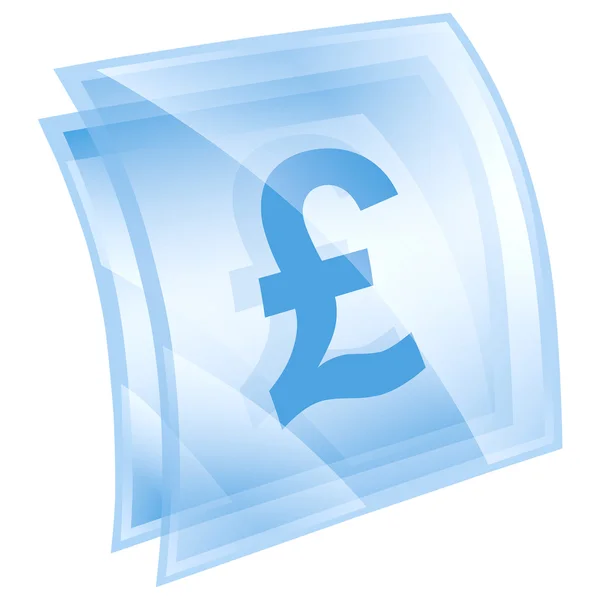 Pfund-Symbol blaues Quadrat, isoliert auf weißem Hintergrund — Stockfoto