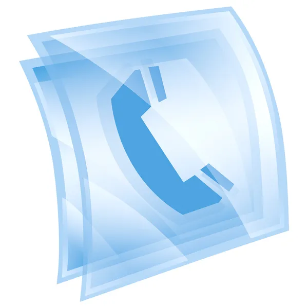 Stock image Phone icon blue, isolated on white background.