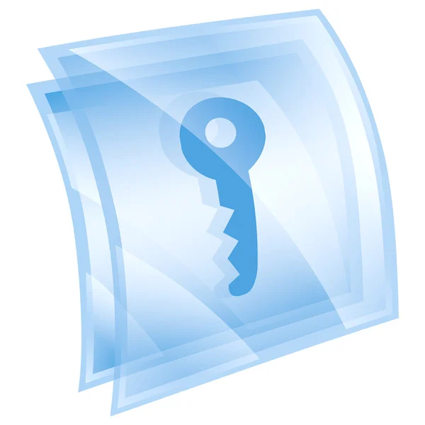 Значок клавіші синій, ізольований на білому тлі — стокове фото
