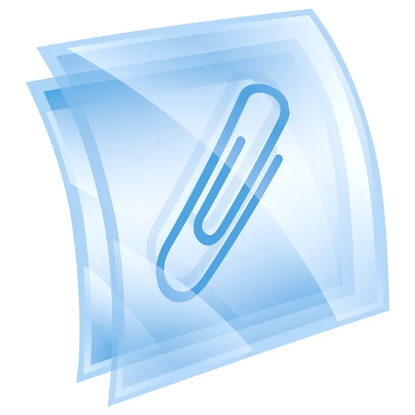 Paperclip pictogram blauw, geïsoleerd op witte achtergrond — Stockfoto