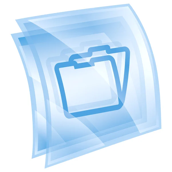 Значок папки синий, выделенный на белом фоне — стоковое фото