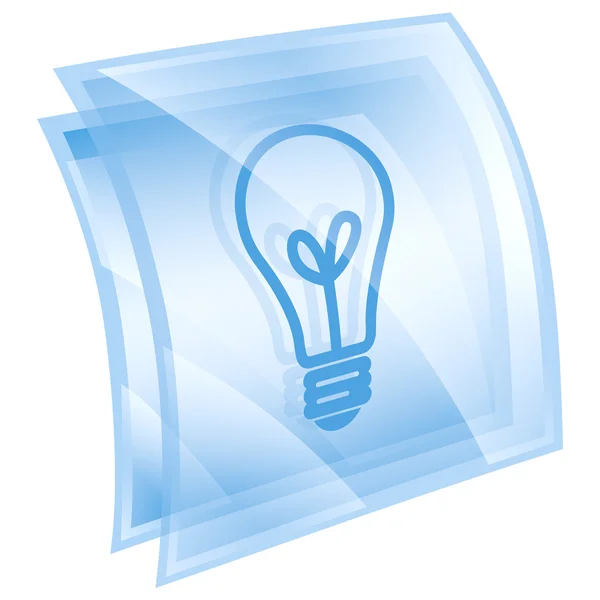 Символ лампочки синий, изолированный на белом фоне — стоковое фото